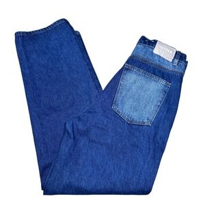 ZGY Denim Jeans Cotton High Rise Straight Leg Blue 29 Western Boho Everyday